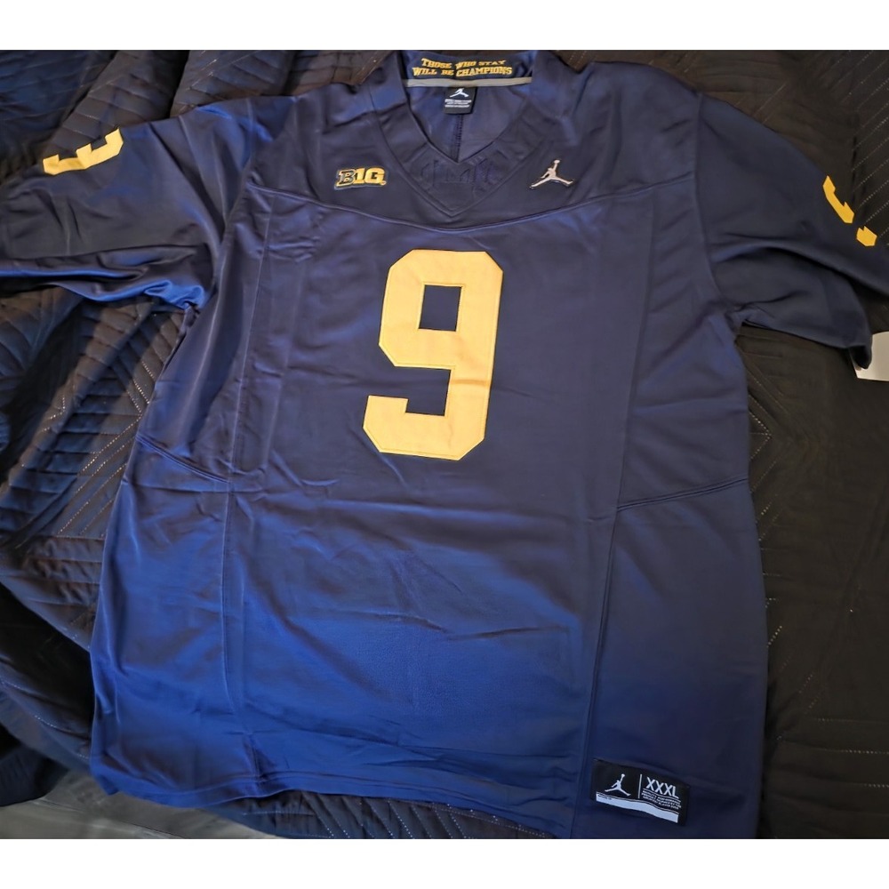 XXXL - Jordan - JJ McCarthy Michigan Wolverines Blue Navy Jersey Stitched NWT